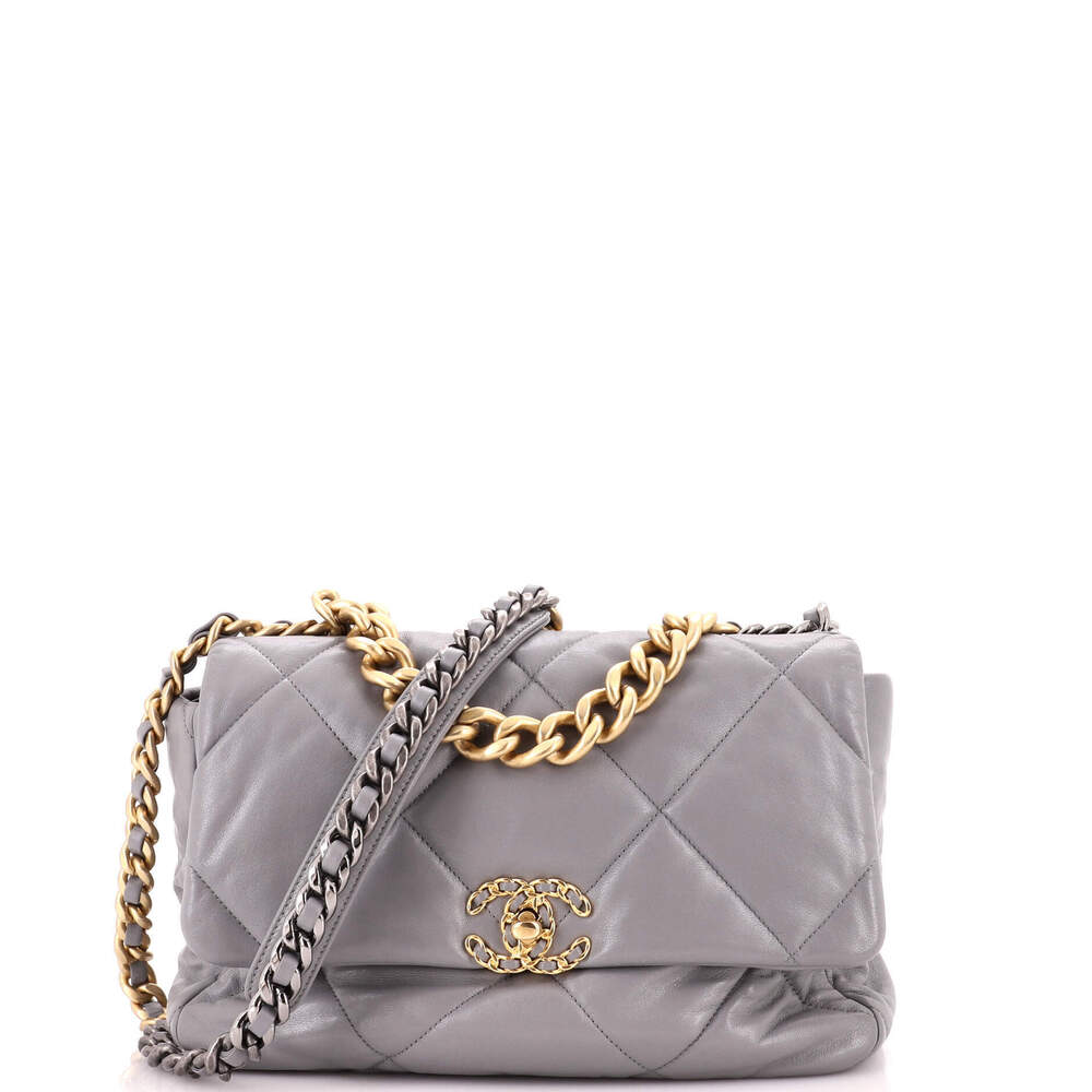 Chanel Large 19 Flap Bag Quilted Leather